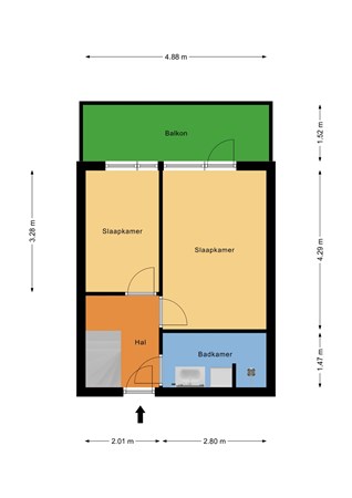 Floorplan - Schapendreef 407, 3034 ZM Rotterdam